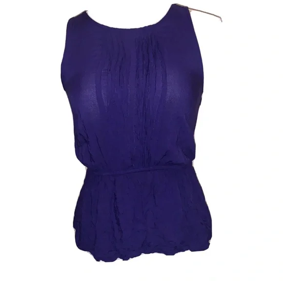 Chic Royal Blue/Purple Sleeveless Blouse - Picture 5 of 7